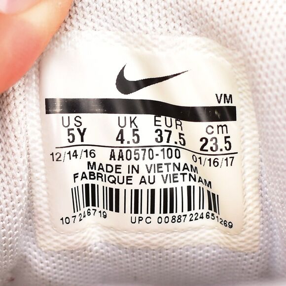 Nike Air Max 90 Mesh SE Youth Kids Size 5Y Women 6.5  Sneakers AA0570 100 White - Picture 7 of 9